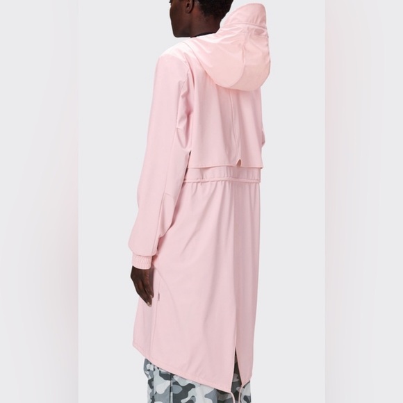 NWT Rains String Hooded Parka Spring Fall Rain Jacket Women Candy Pink Small - Picture 1 of 10
